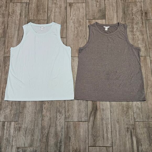 Athleta Vital II Tank Lot of 2 Womens Size XL Gray & Light Blue Muscle Athletic - Picture 1 of 9